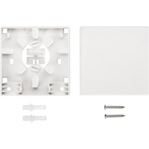 Wall-mount socket box for two SC adapter, 86х86х24 mm, white